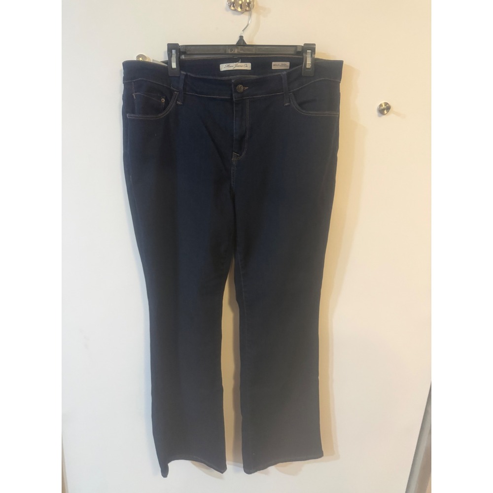 Mavi Molly Mid-Rise Classic Bootcut Jeans Dark Wash Indigo Blue Stretch Denim